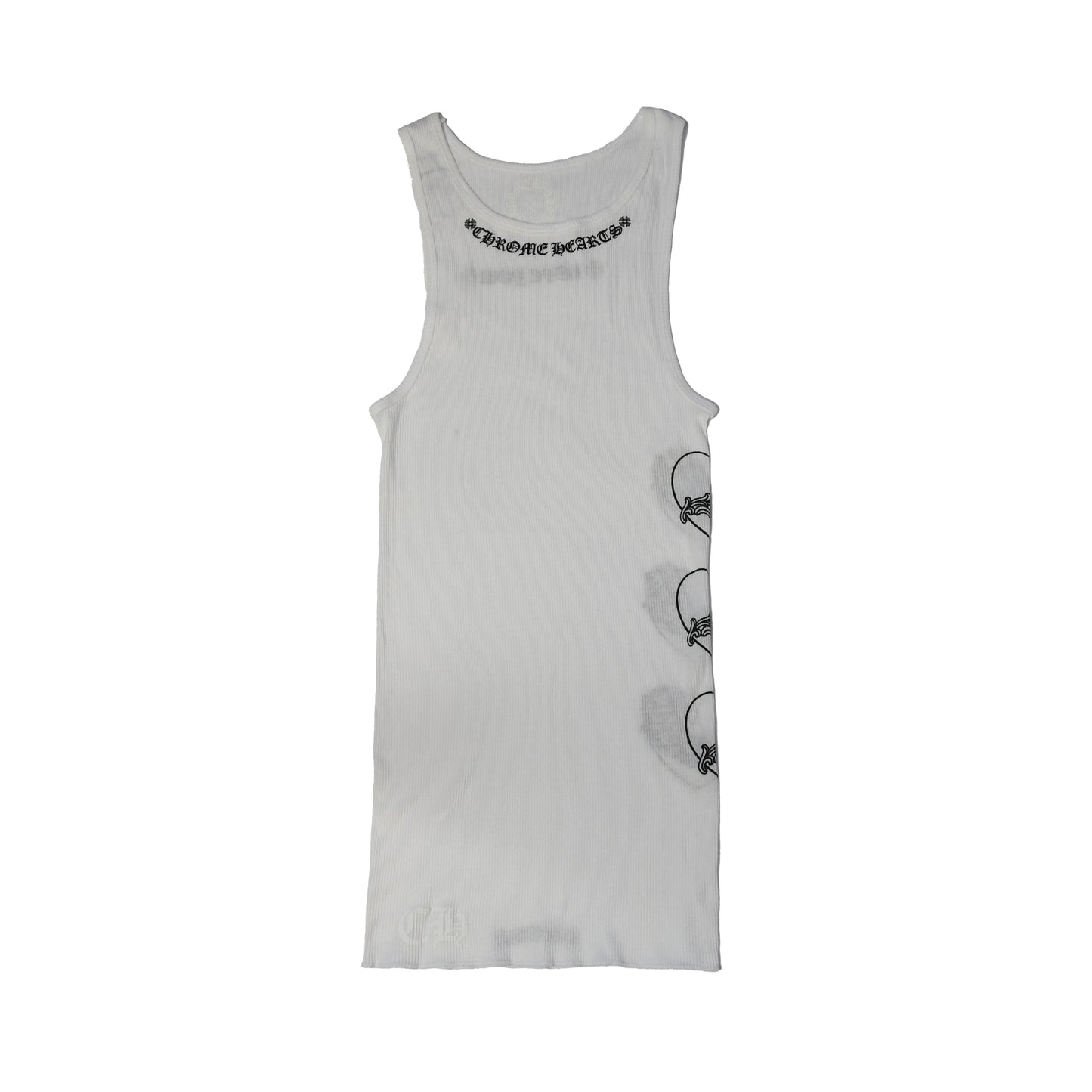 Chrome Hearts Love You Ribbed Tank Top White-NOBLEMARS