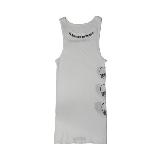Chrome Hearts Love You Ribbed Tank Top White-NOBLEMARS