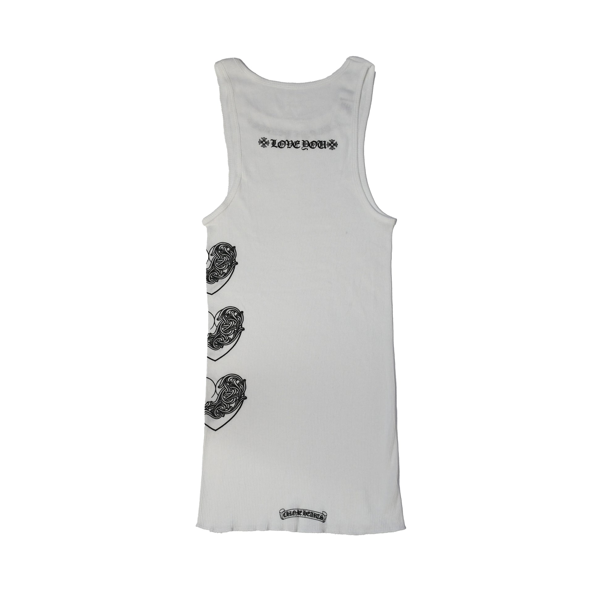 Chrome Hearts Love You Ribbed Tank Top White-NOBLEMARS