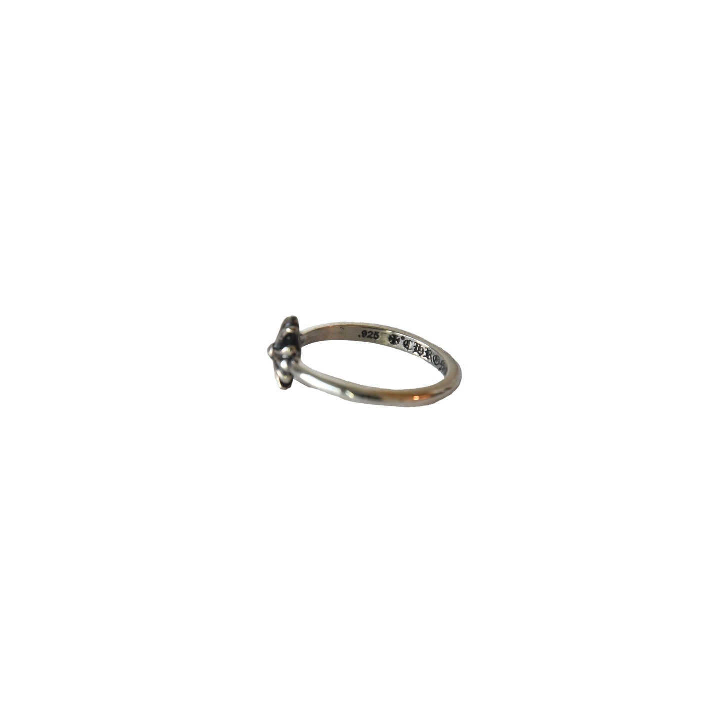 Chrome Hearts Single-Cross Ring Silver-NOBLEMARS