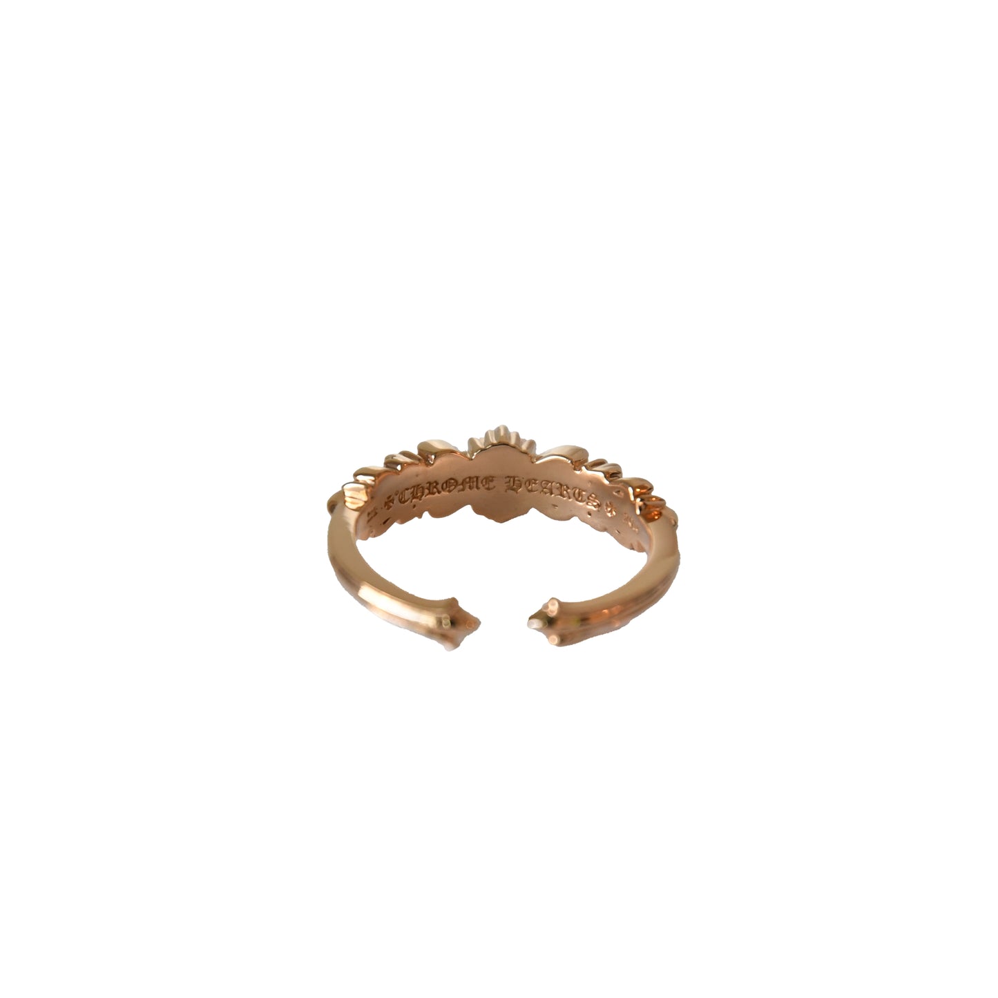 Chrome Hearts Diamond Floral Cross Ring Rose Gold-NOBLEMARS