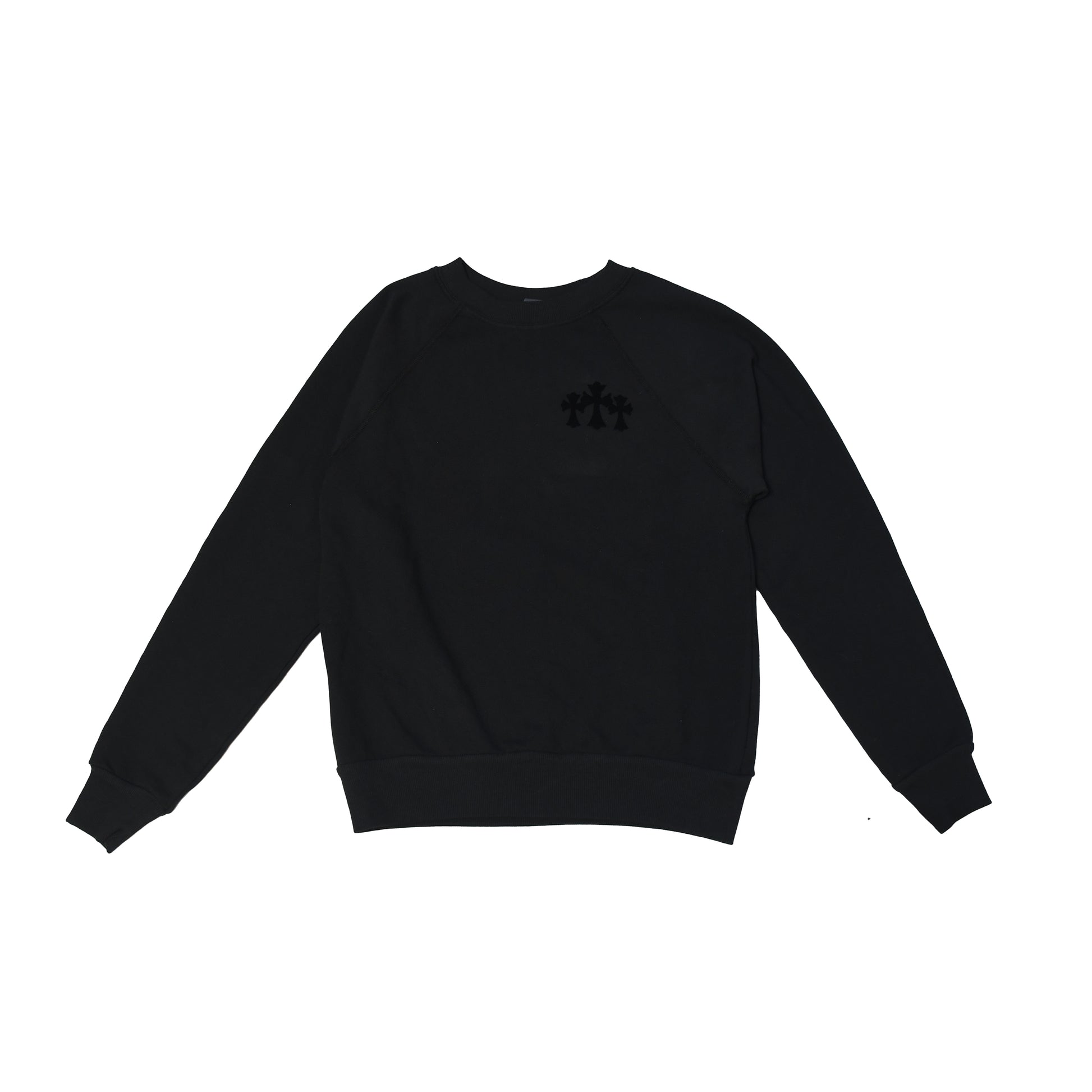 Chrome Hearts Cemetery Cross Blind Spot Crewneck Sweatshirt Black-NOBLEMARS