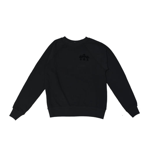 Chrome Hearts Cemetery Cross Blind Spot Crewneck Sweatshirt Black-NOBLEMARS