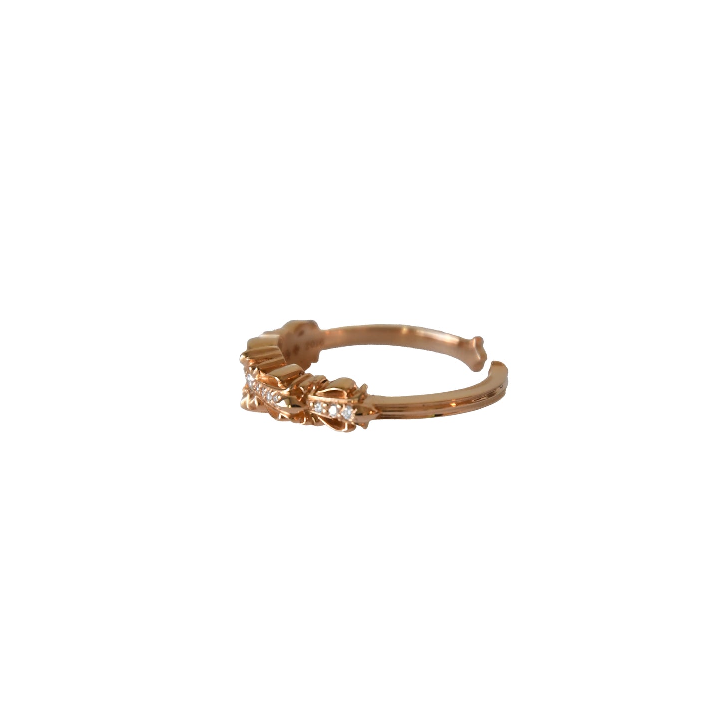 Chrome Hearts Diamond Floral Cross Ring Rose Gold-NOBLEMARS