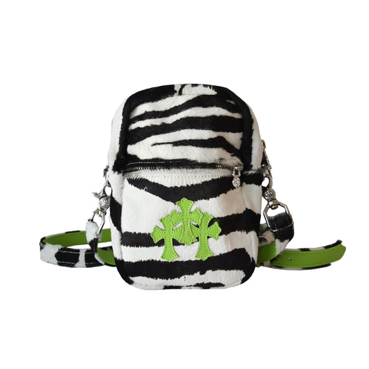 Chrome Hearts Zebra Bag With Green Crosses-NOBLEMARS