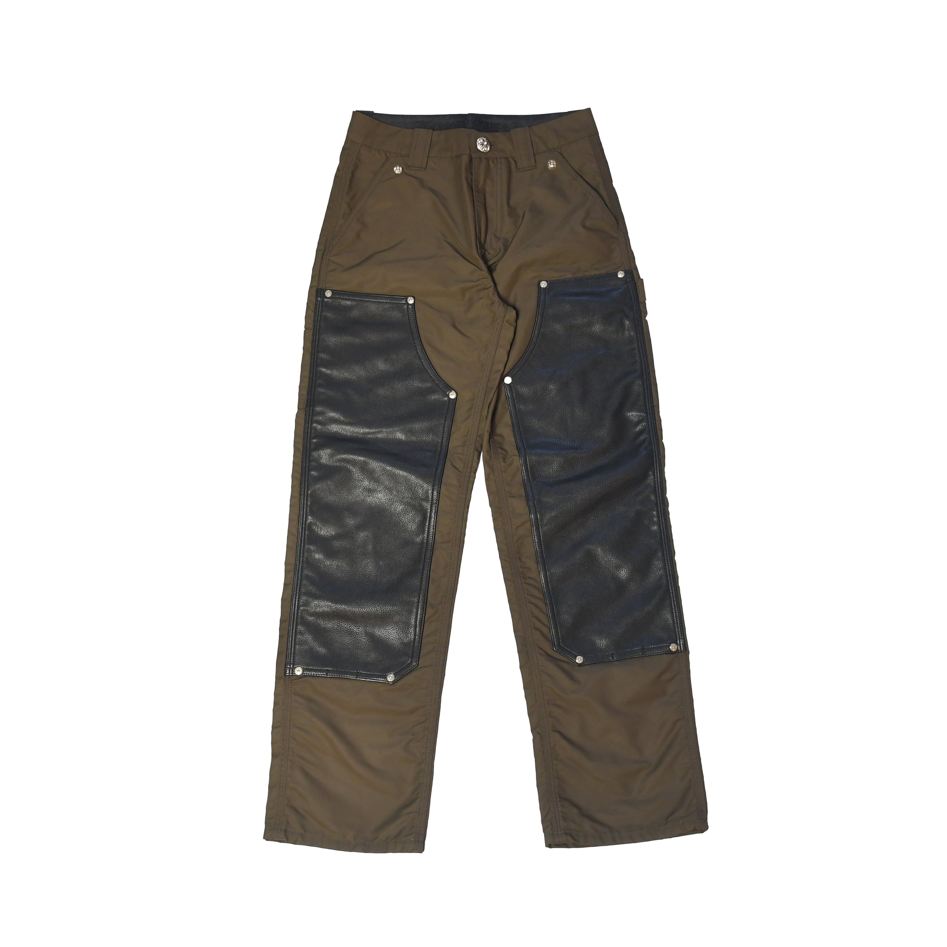 Chrome Hearts Nylon and Leather Double Knee Pants Brown-NOBLEMARS