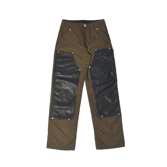 Chrome Hearts Nylon and Leather Double Knee Pants Brown-NOBLEMARS