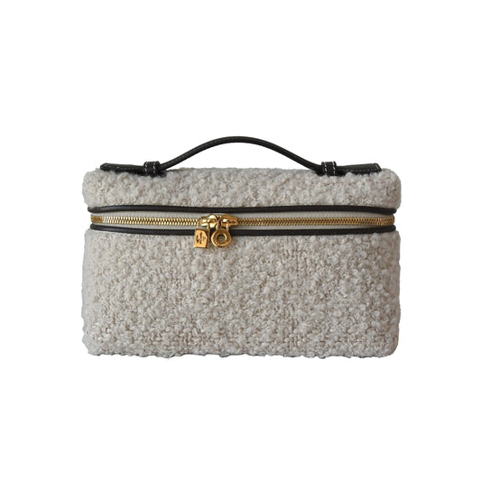 Loro Piana Boucle Alpaca L19 Extra Pocket Pouch White-NOBLEMARS