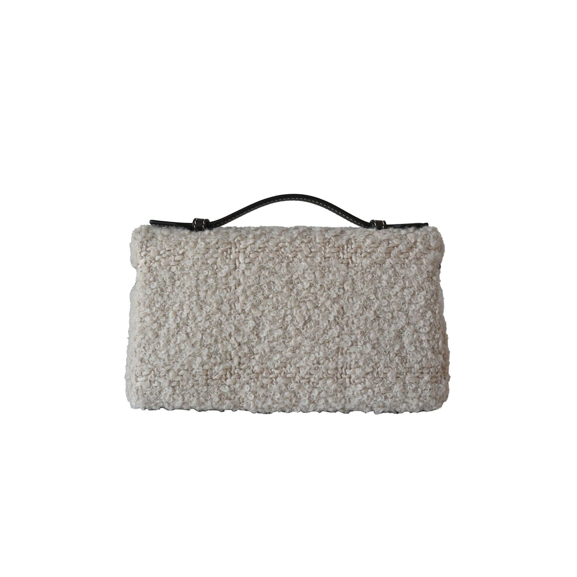 Loro Piana Boucle Alpaca L19 Extra Pocket Pouch White-NOBLEMARS