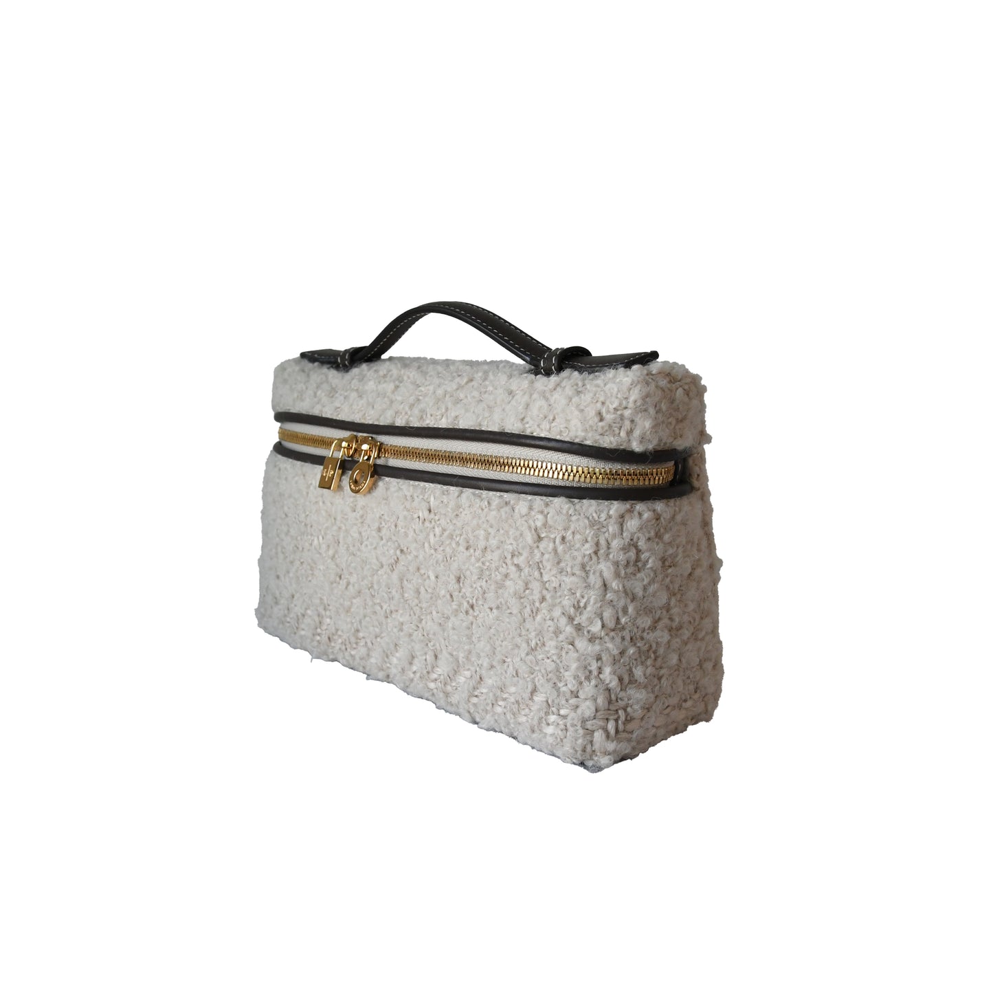 Loro Piana Boucle Alpaca L19 Extra Pocket Pouch White-NOBLEMARS