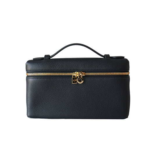 Loro Piana Leather Extra Pocket L19 Pouch Navy Blue-NOBLEMARS
