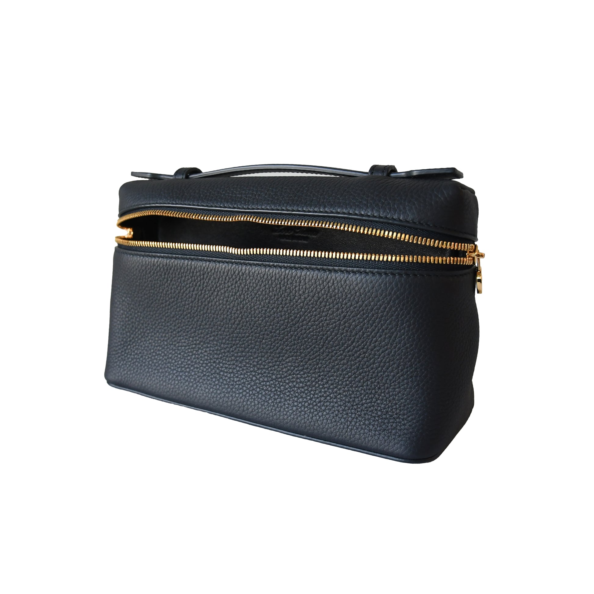 Loro Piana Leather Extra Pocket L19 Pouch Navy Blue-NOBLEMARS
