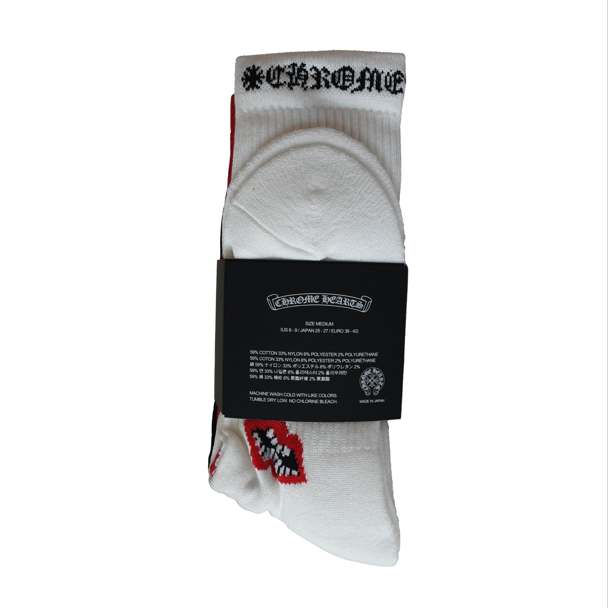 Chrome Hearts Matty Boy 3-Pack Socks Black Red White-NOBLEMARS