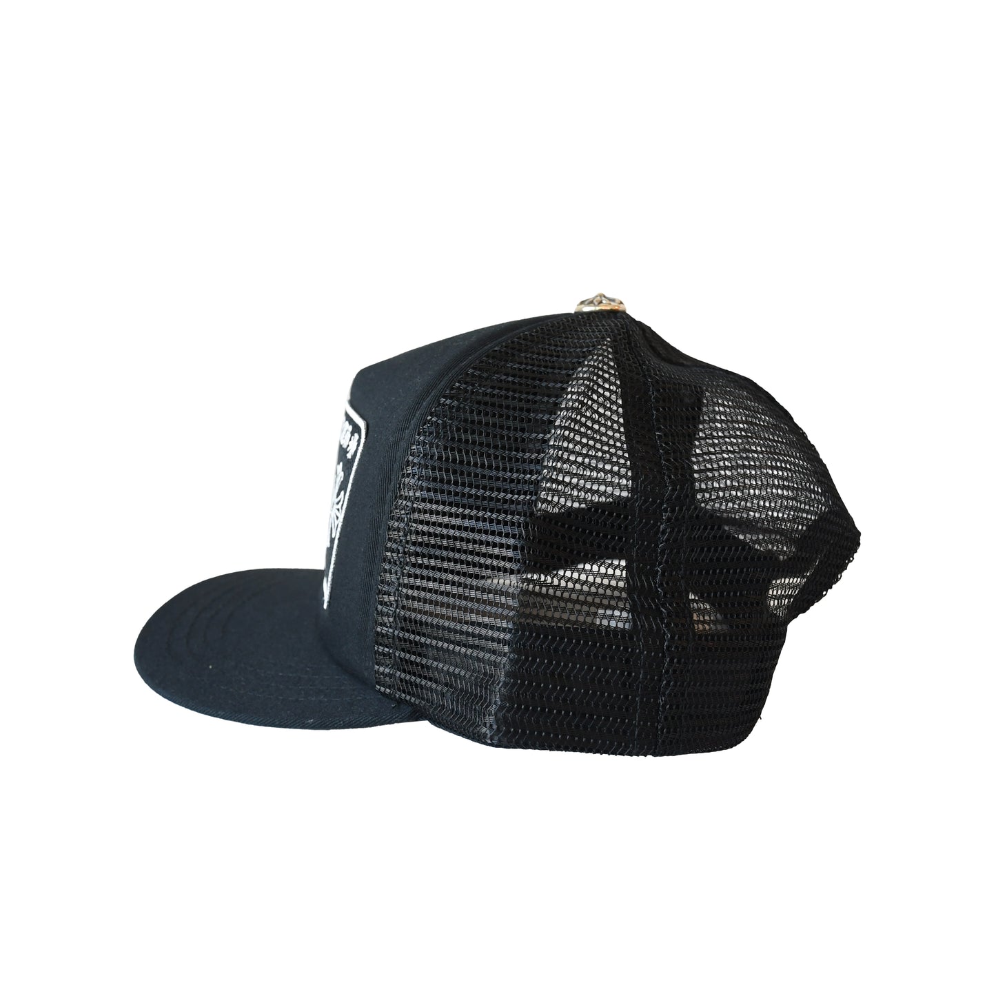 Chrome Hearts CH Hollywood Trucker Hat Black-NOBLEMARS