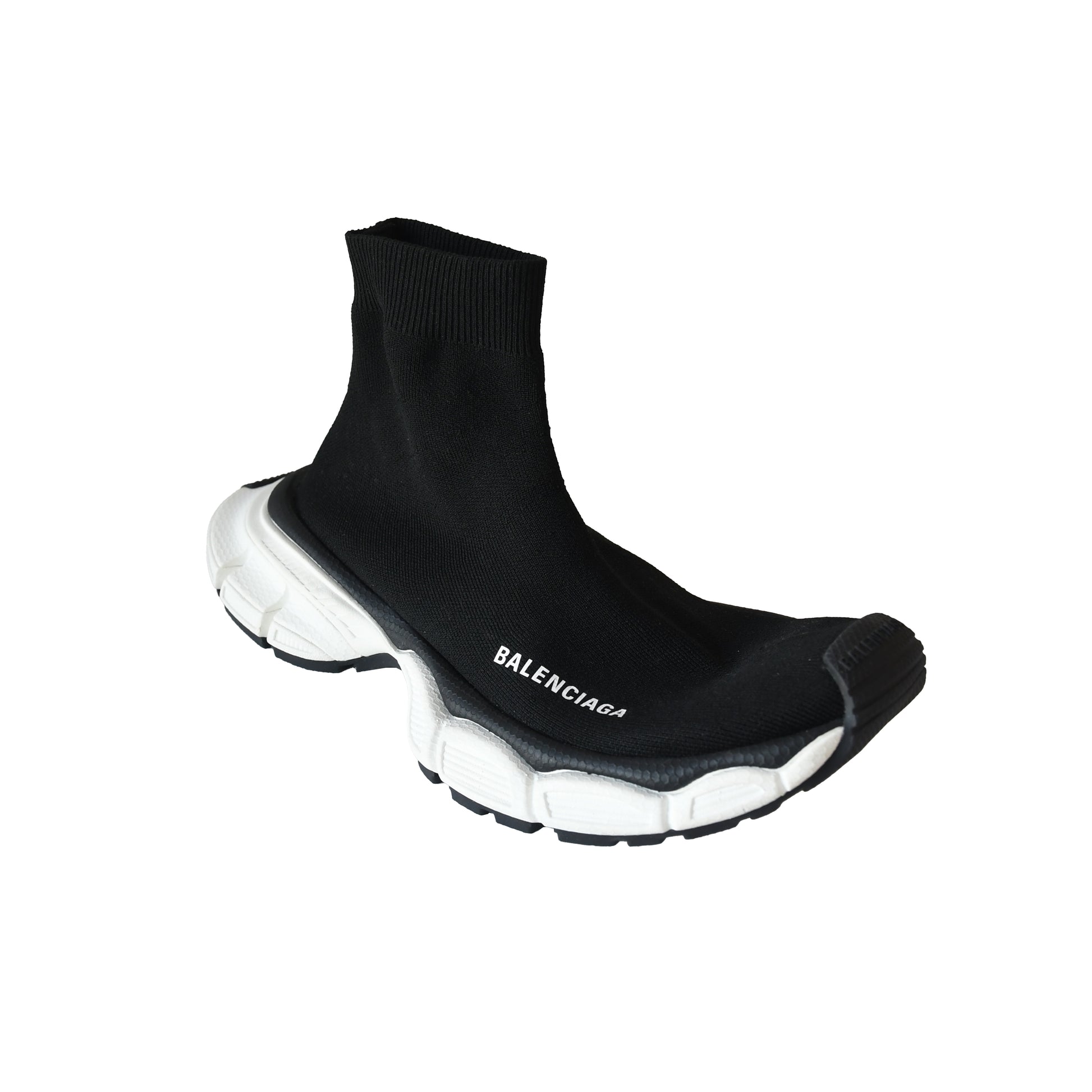 Balenciaga 3XL Sock Recycled Knit Sneakers Black White-NOBLEMARS