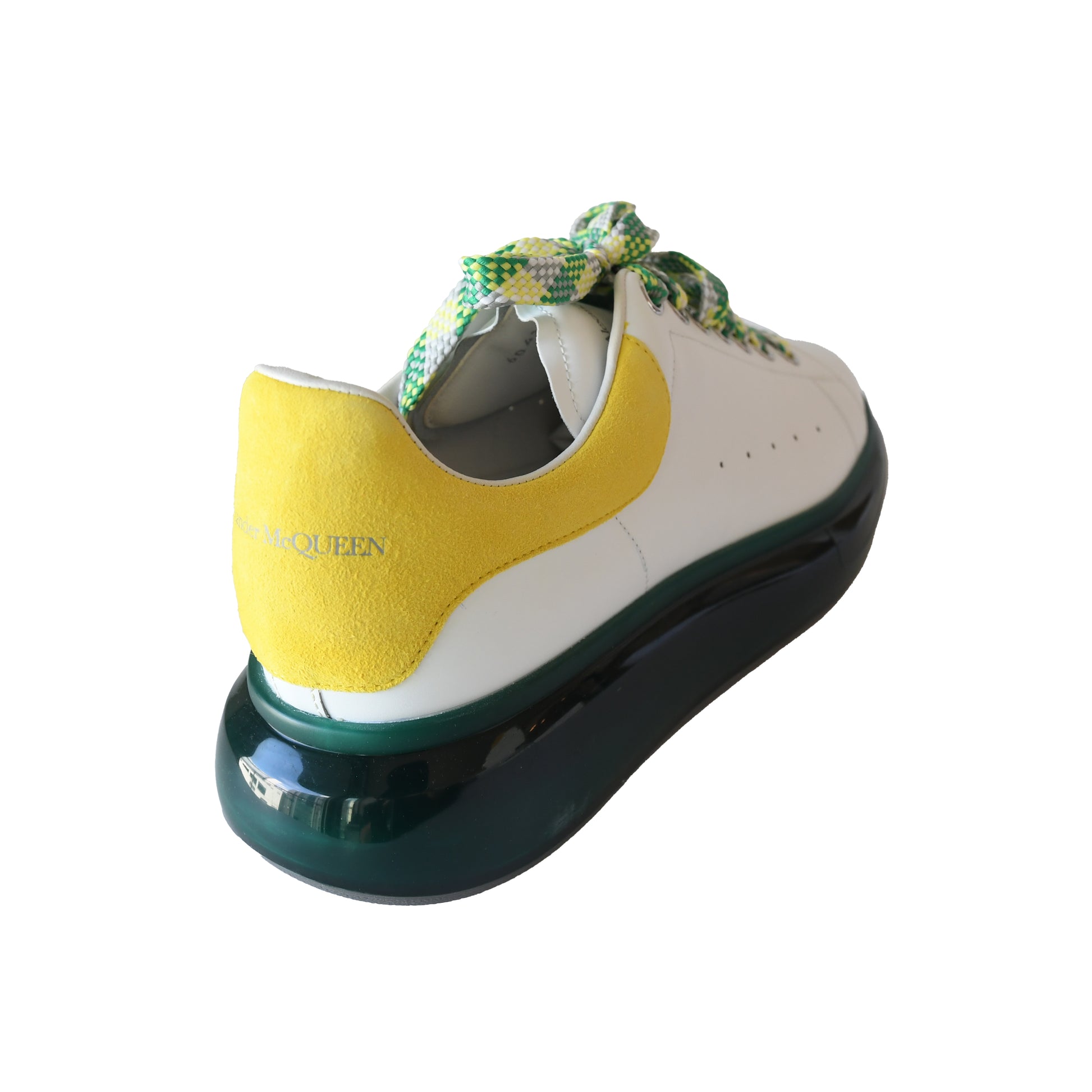 Alexander Mcqueen Larry Leather Sneaker White Green Transparent-NOBLEMARS