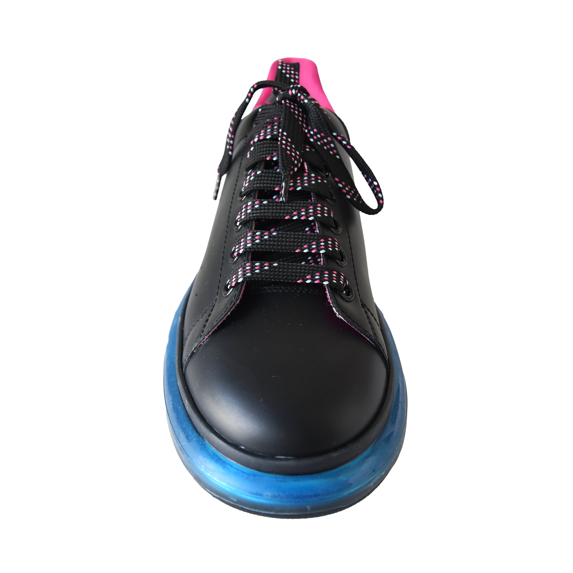 Alexander Mcqueen Larry Leather Sneaker Black Blue Transparent-NOBLEMARS