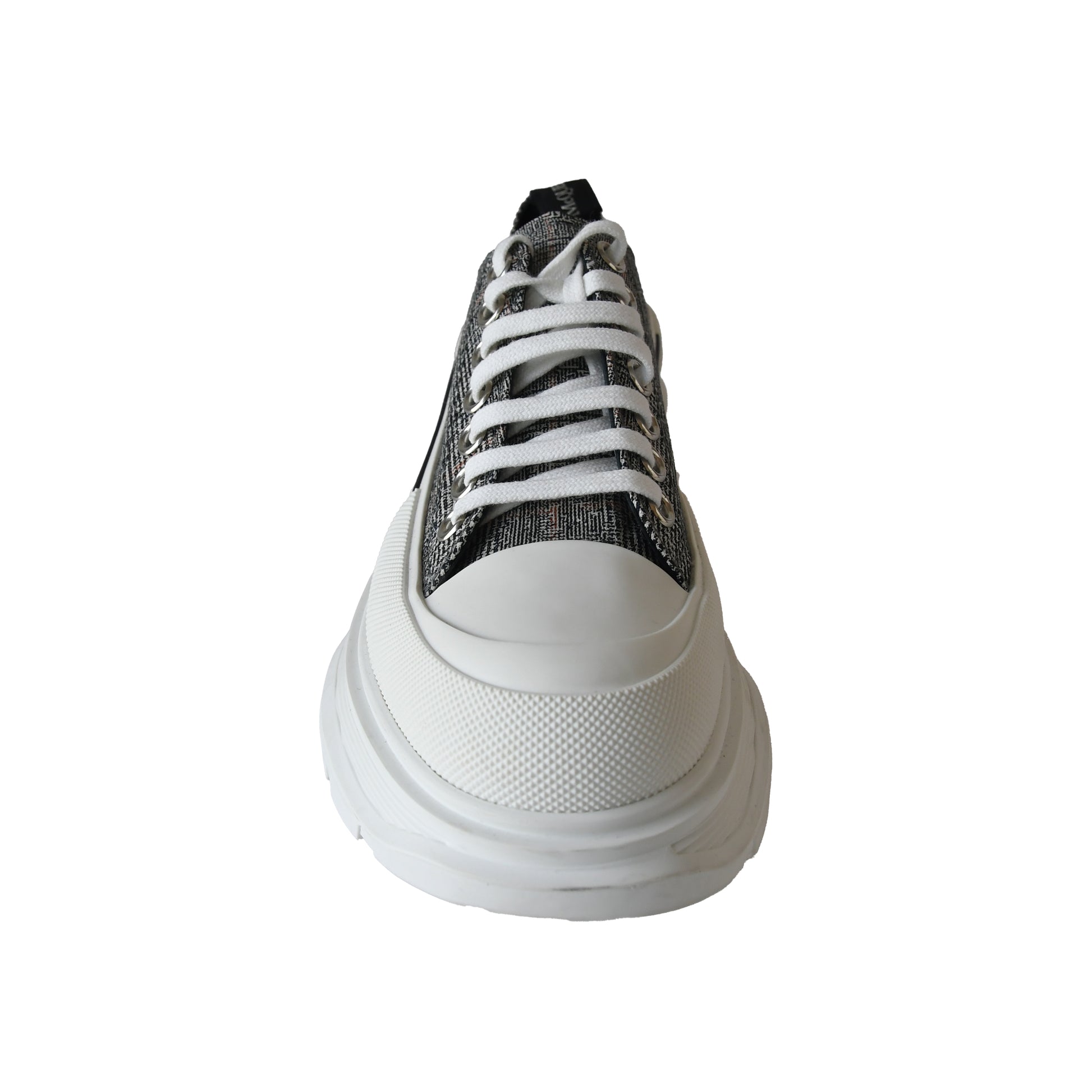 Alexander Mcqueen Tread Slick Plaid Lace-Up Sneakers Grey-NOBLEMARS