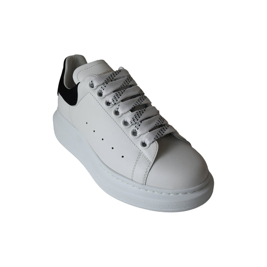Alexander McQueen Oversized Leather Sneakers Black White-NOBLEMARS