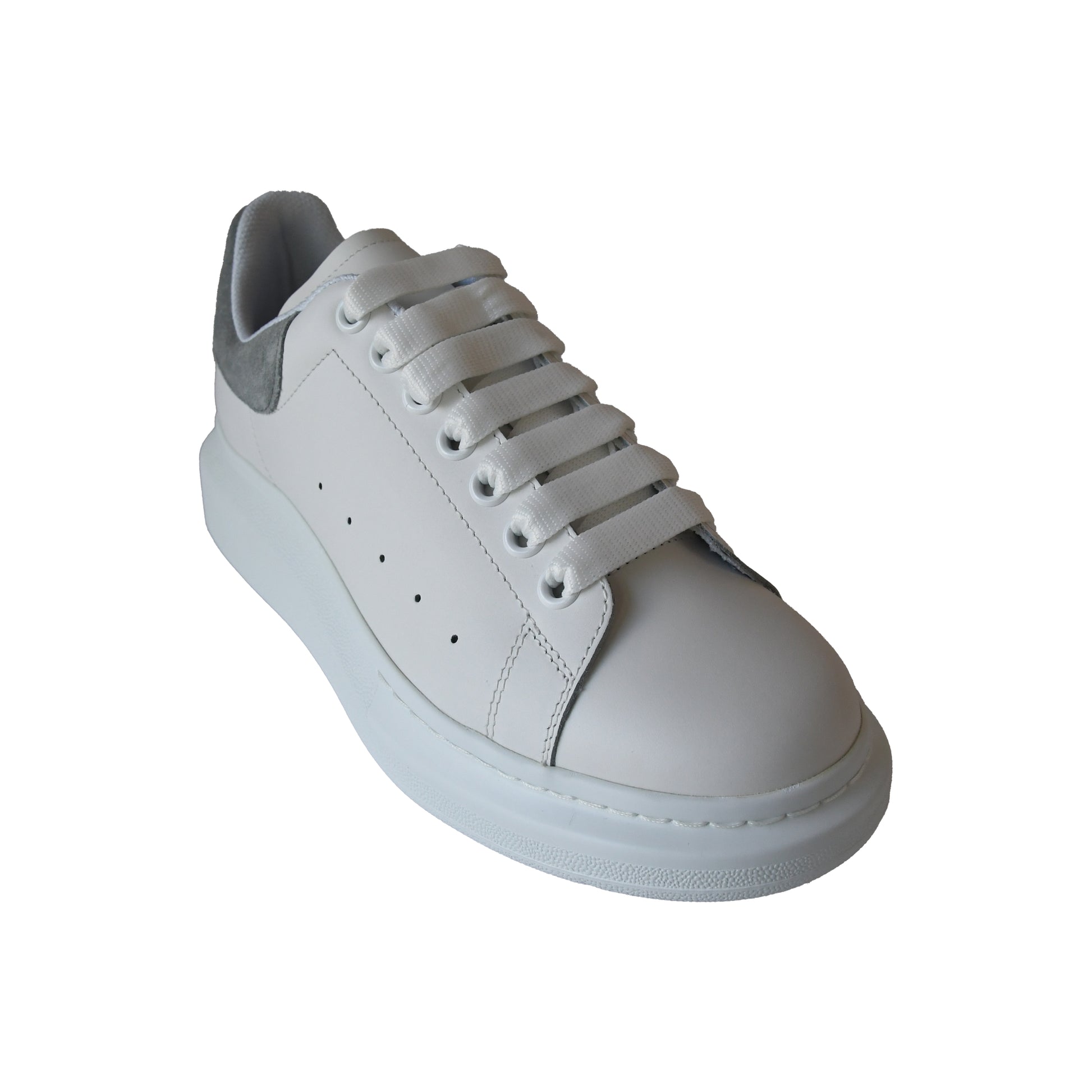 Alexander McQueen Lace Up Sneakers Grey White-NOBLEMARS