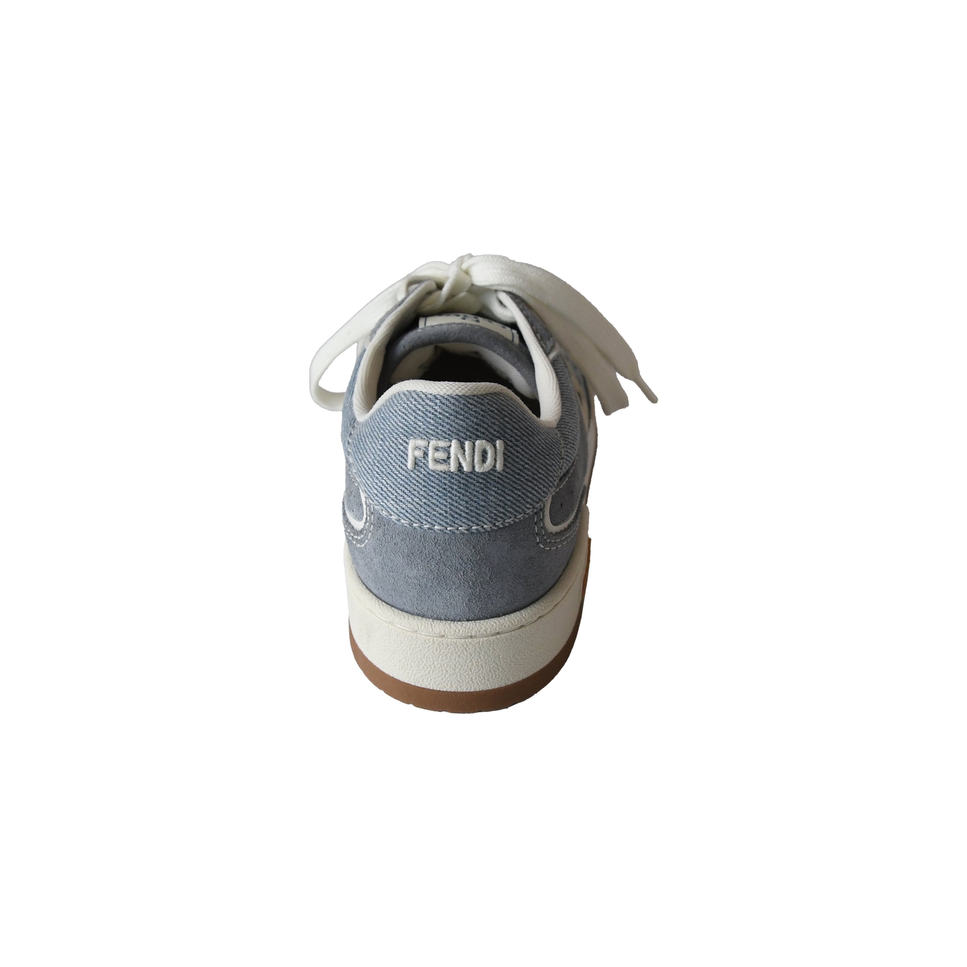 Fendi Match Denim Fabric Low Top Sneakers Grey-NOBLEMARS
