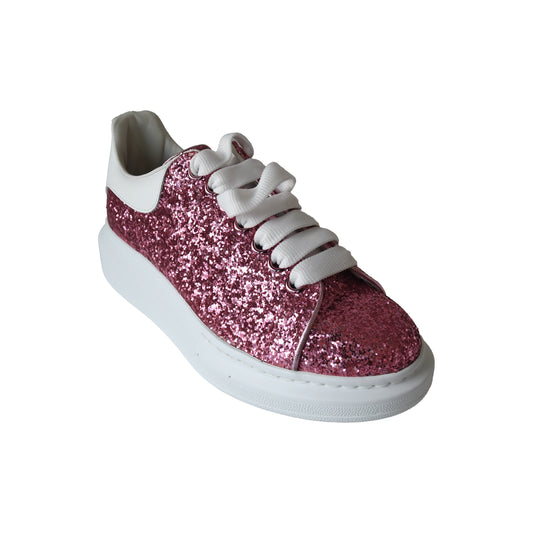 Alexander McQueen Oversized Glitter Sneakers Pink-NOBLEMARS