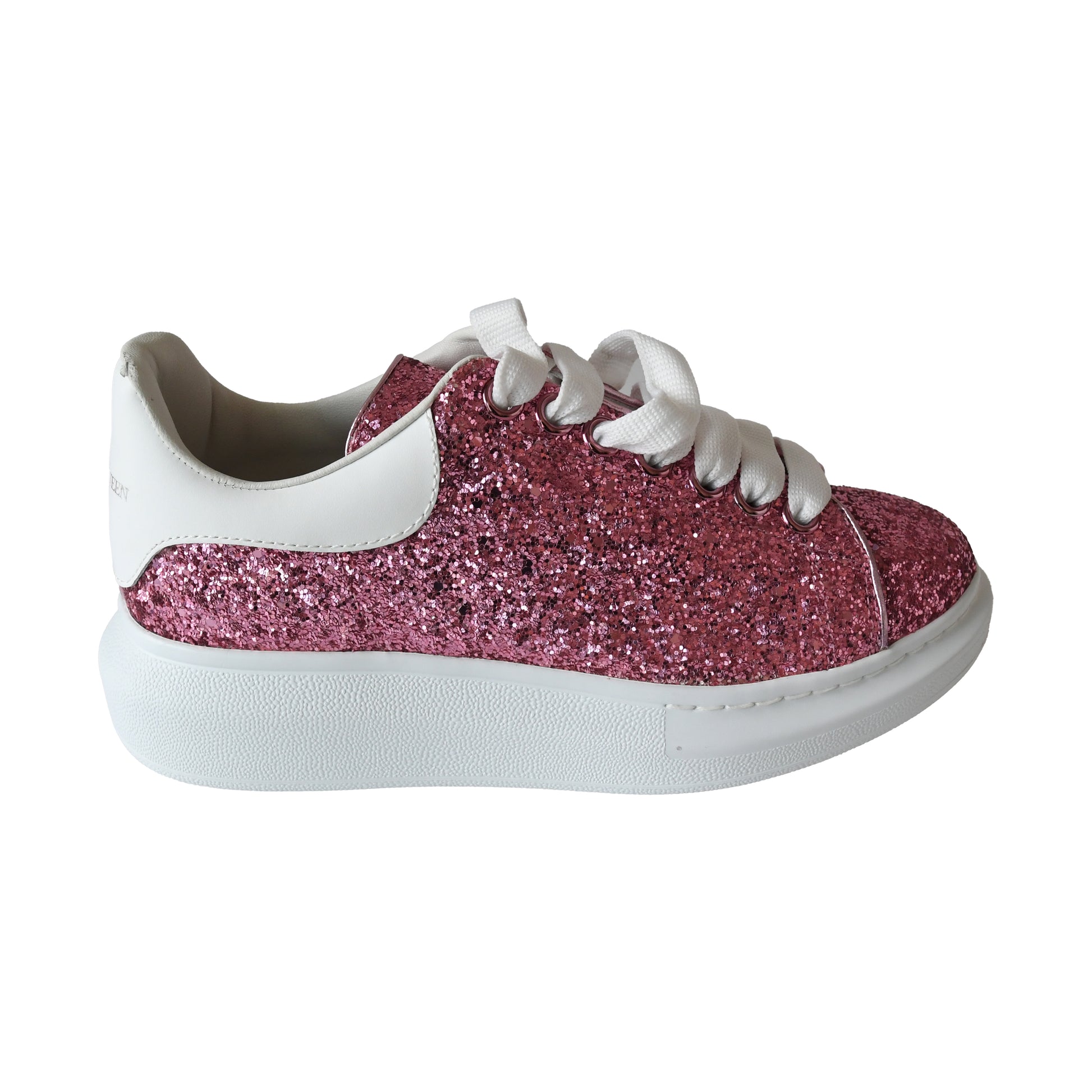 Alexander McQueen Oversized Glitter Sneakers Pink-NOBLEMARS