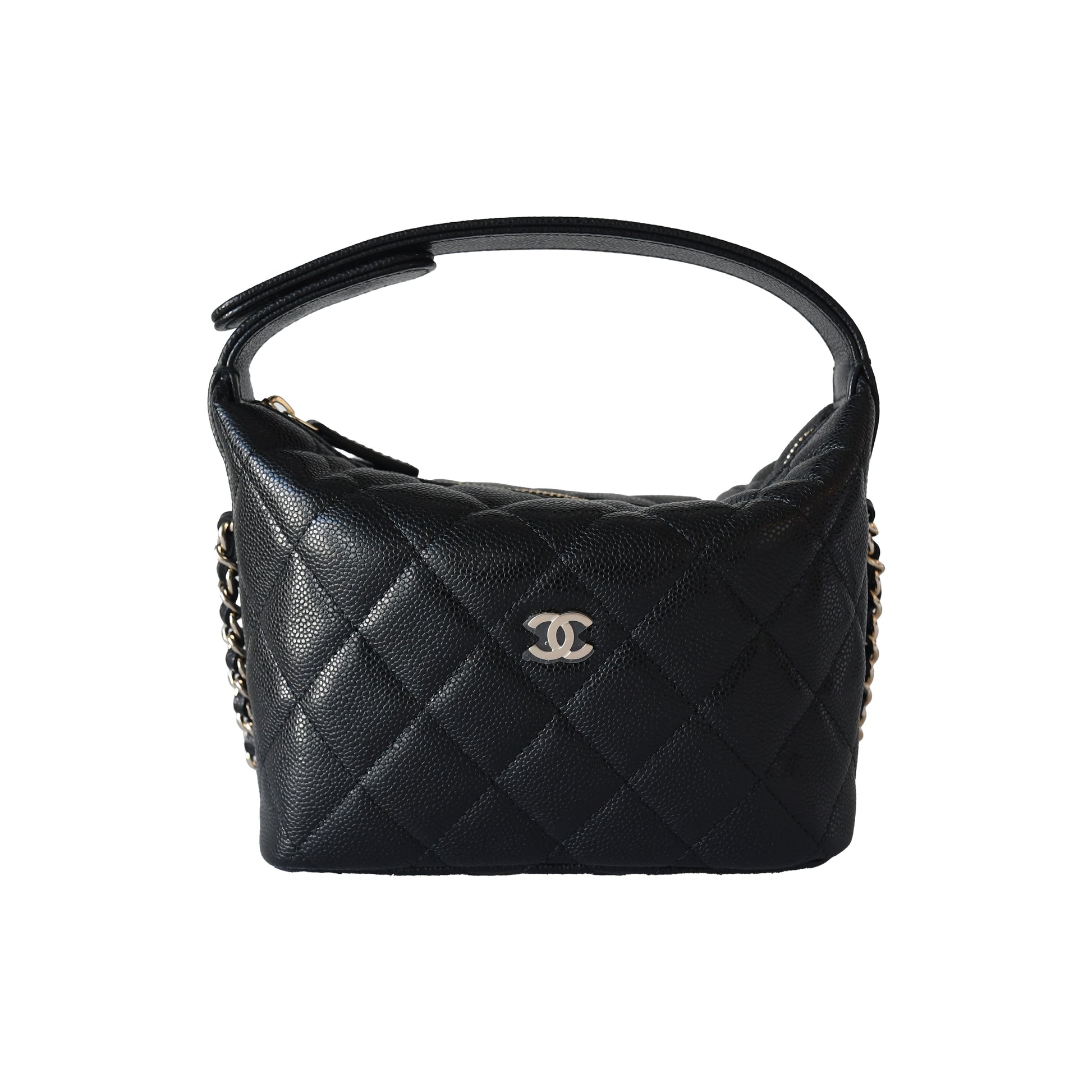 Chanel Caviar Quilted Hobo Bags Black-NOBLEMARS