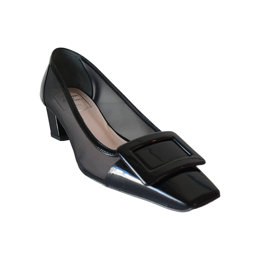 Roger Vivier Belle Vivier Net Pumps Black-NOBLEMARS