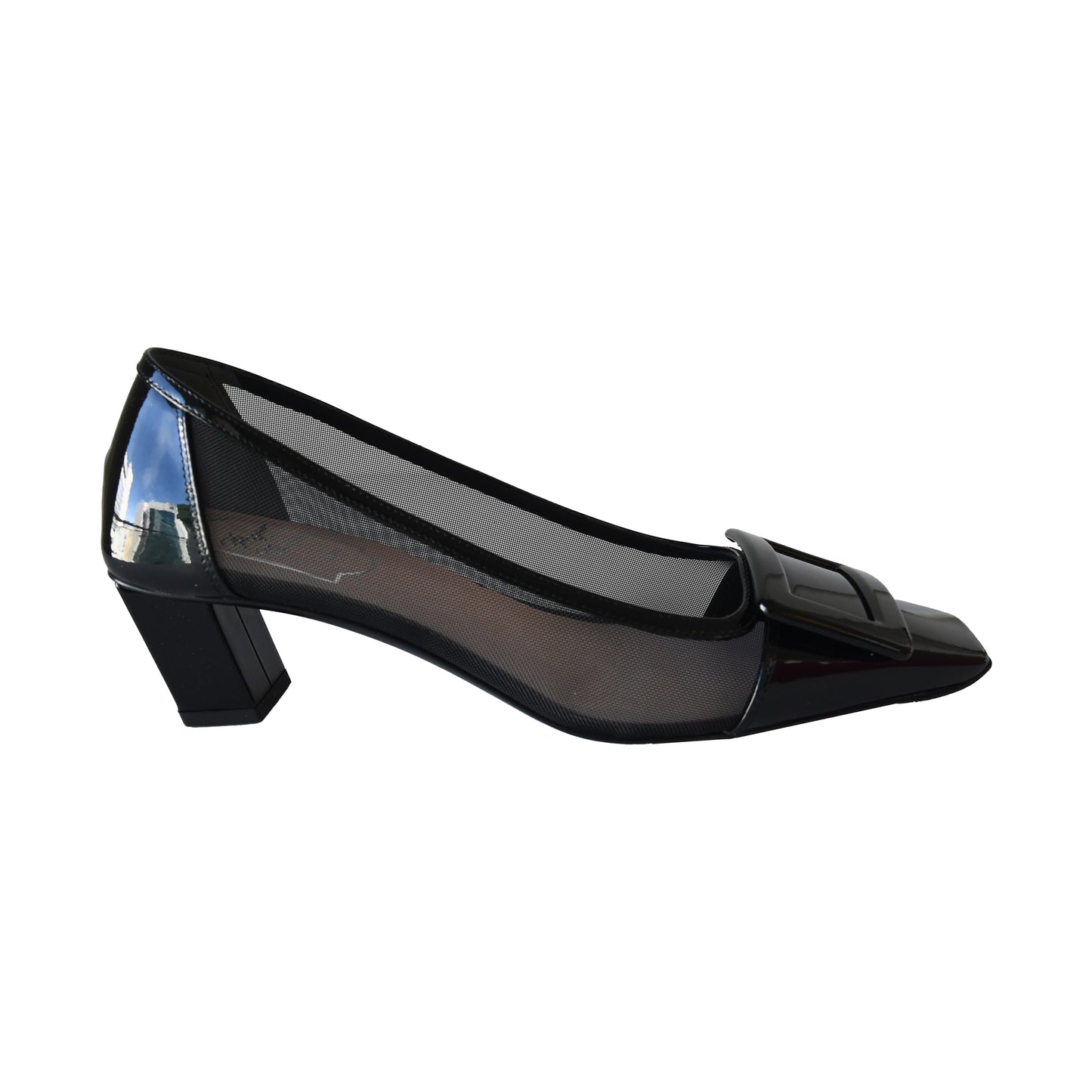 Roger Vivier Belle Vivier Net Pumps Black-NOBLEMARS