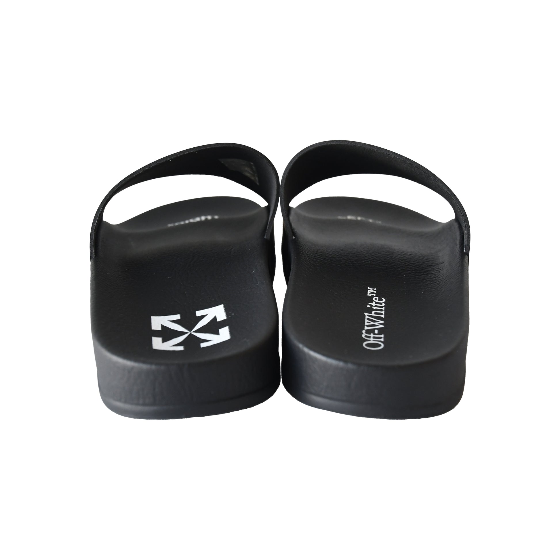 Off-White Pool Slide Rubber Sandals Black-NOBLEMARS