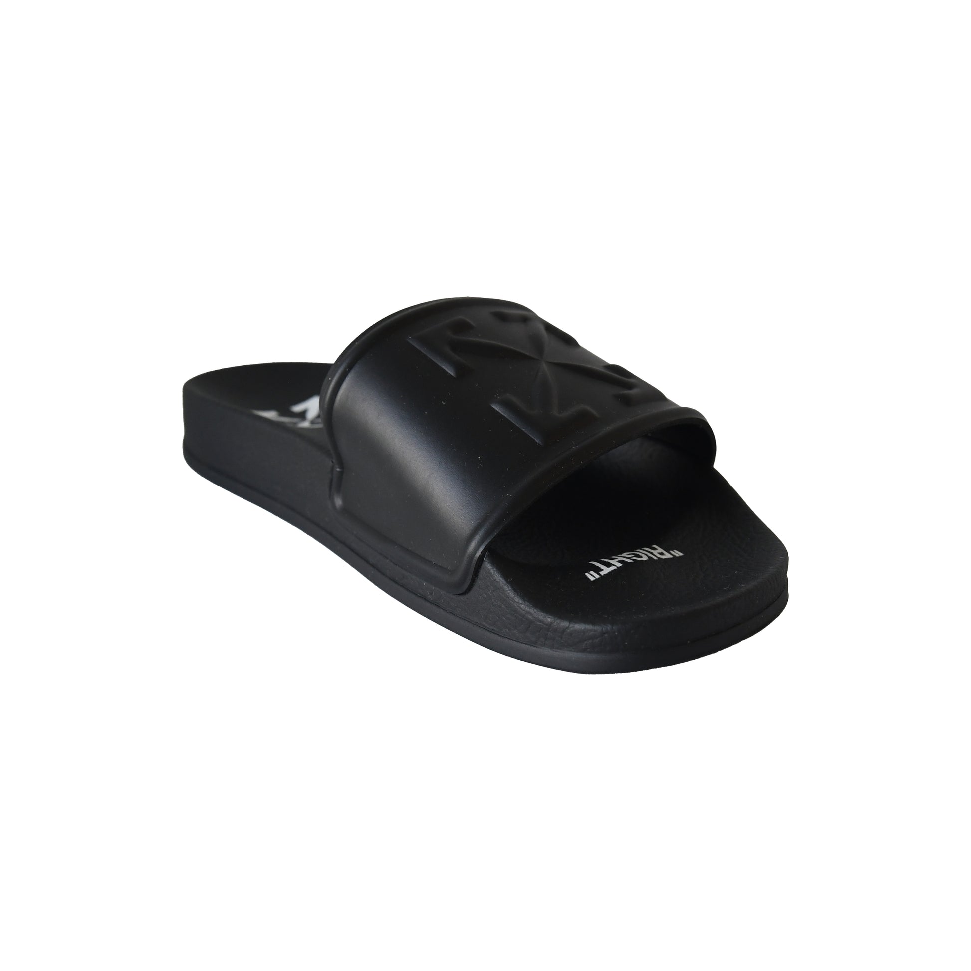 Off-White Arrow Logo Slides Black-NOBLEMARS