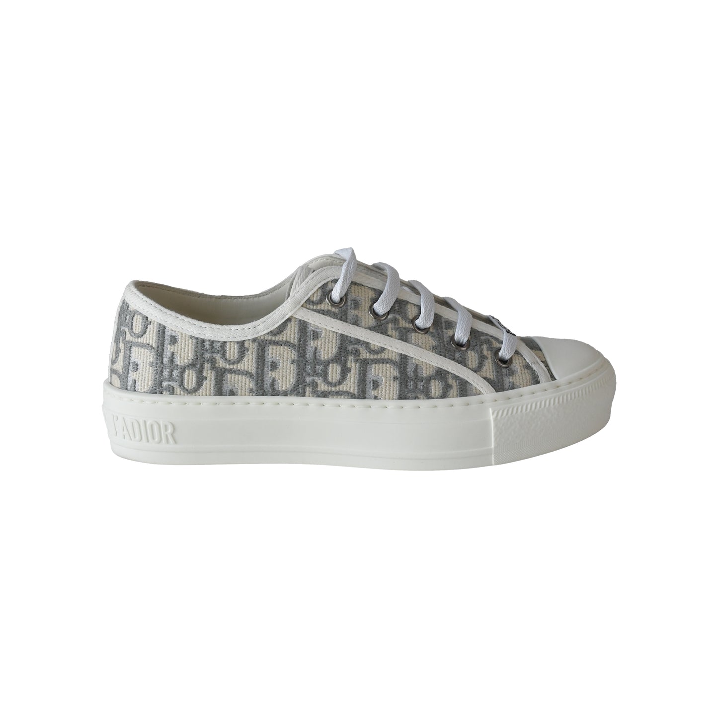 Dior Wmns Walk'N'Dior Embroidered Canvas Low Top Grey-NOBLEMARS