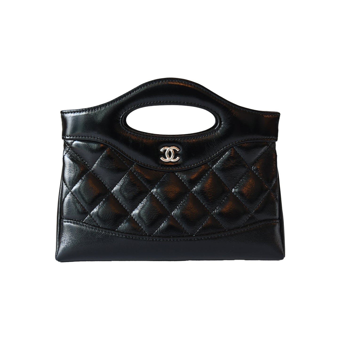Chanel Nano 31 Shopping Bag Gold Hardware Black-NOBLEMARS