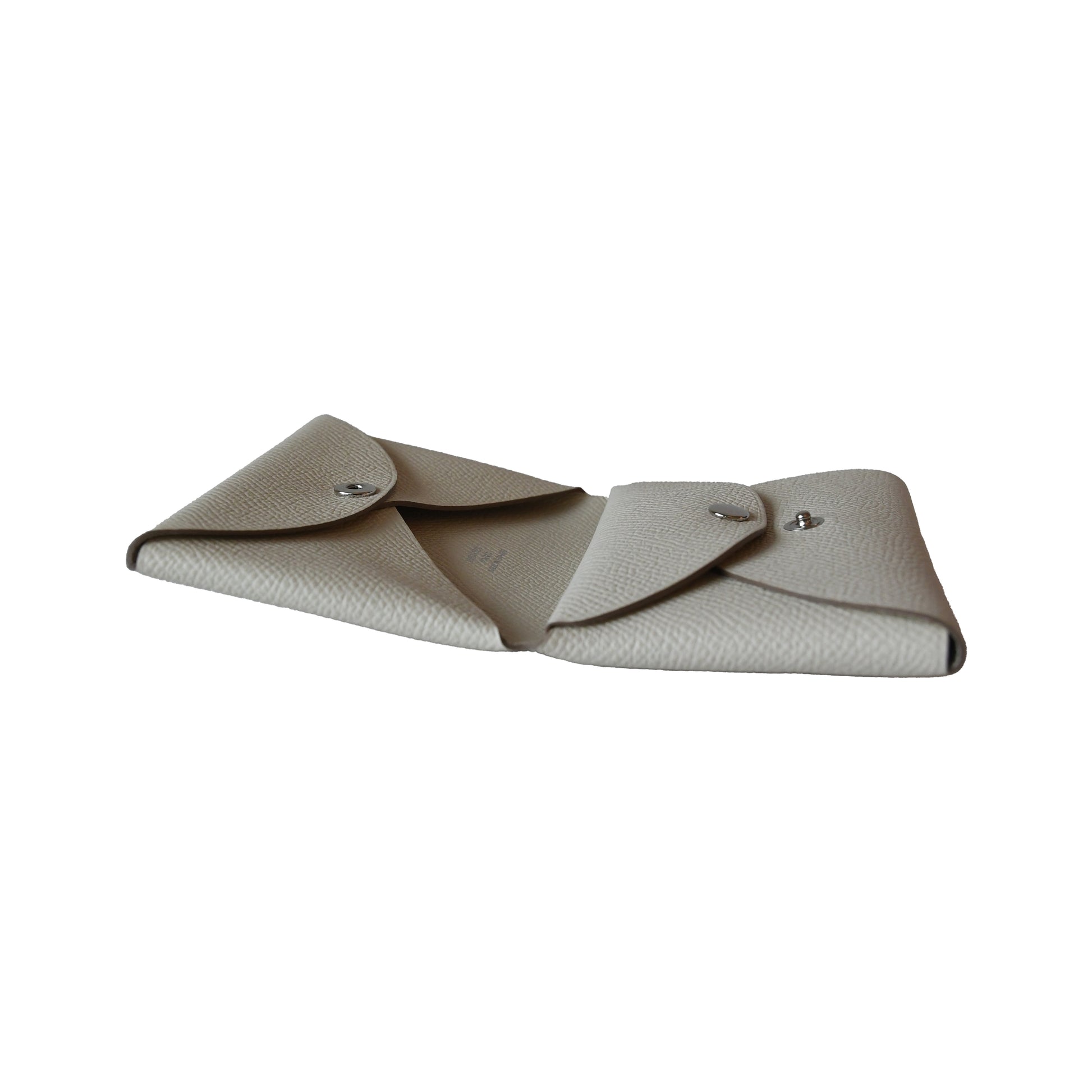 Hermes Calvi Duo Epsom Card Holder White-NOBLEMARS