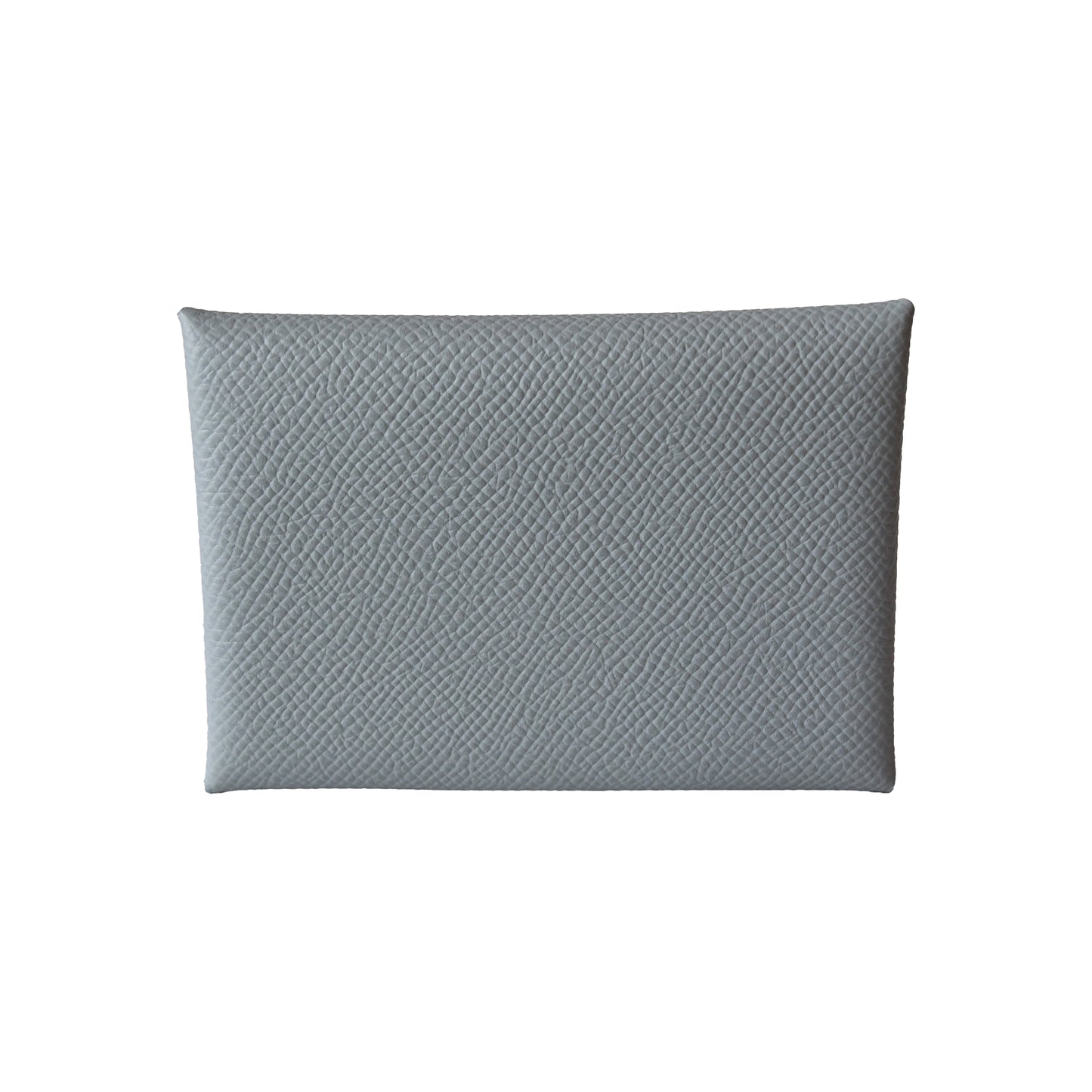 Hermes Calvi Duo Epsom Card Holder Silver hardware Blue-NOBLEMARS