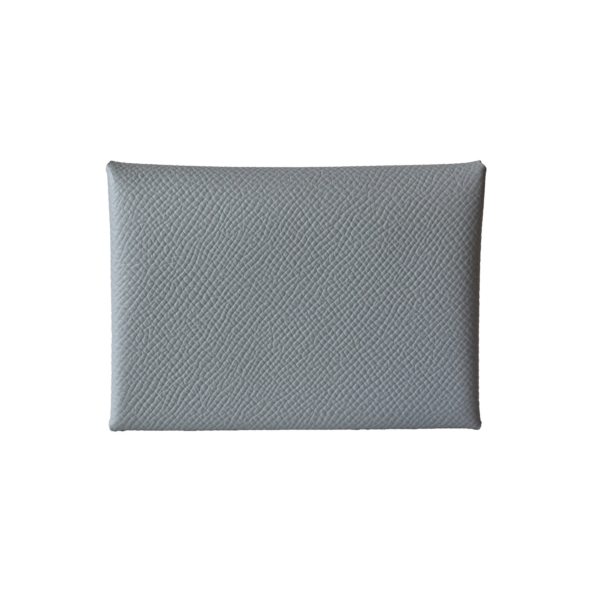 Hermes Calvi Duo Epsom Card Holder Silver hardware Blue-NOBLEMARS