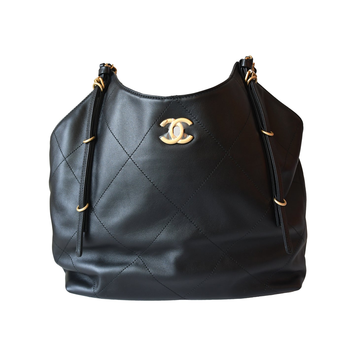 Chanel Quilted 25s Tote Bag Gold Hardware Black-NOBLEMARS