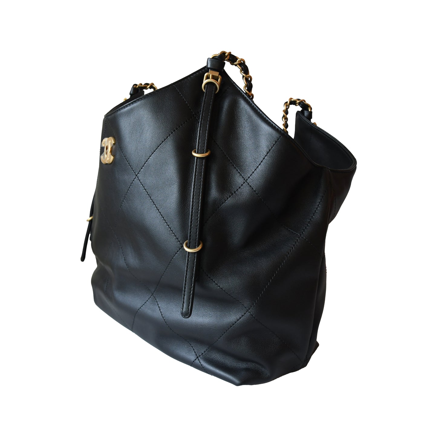 Chanel Quilted 25s Tote Bag Gold Hardware Black-NOBLEMARS