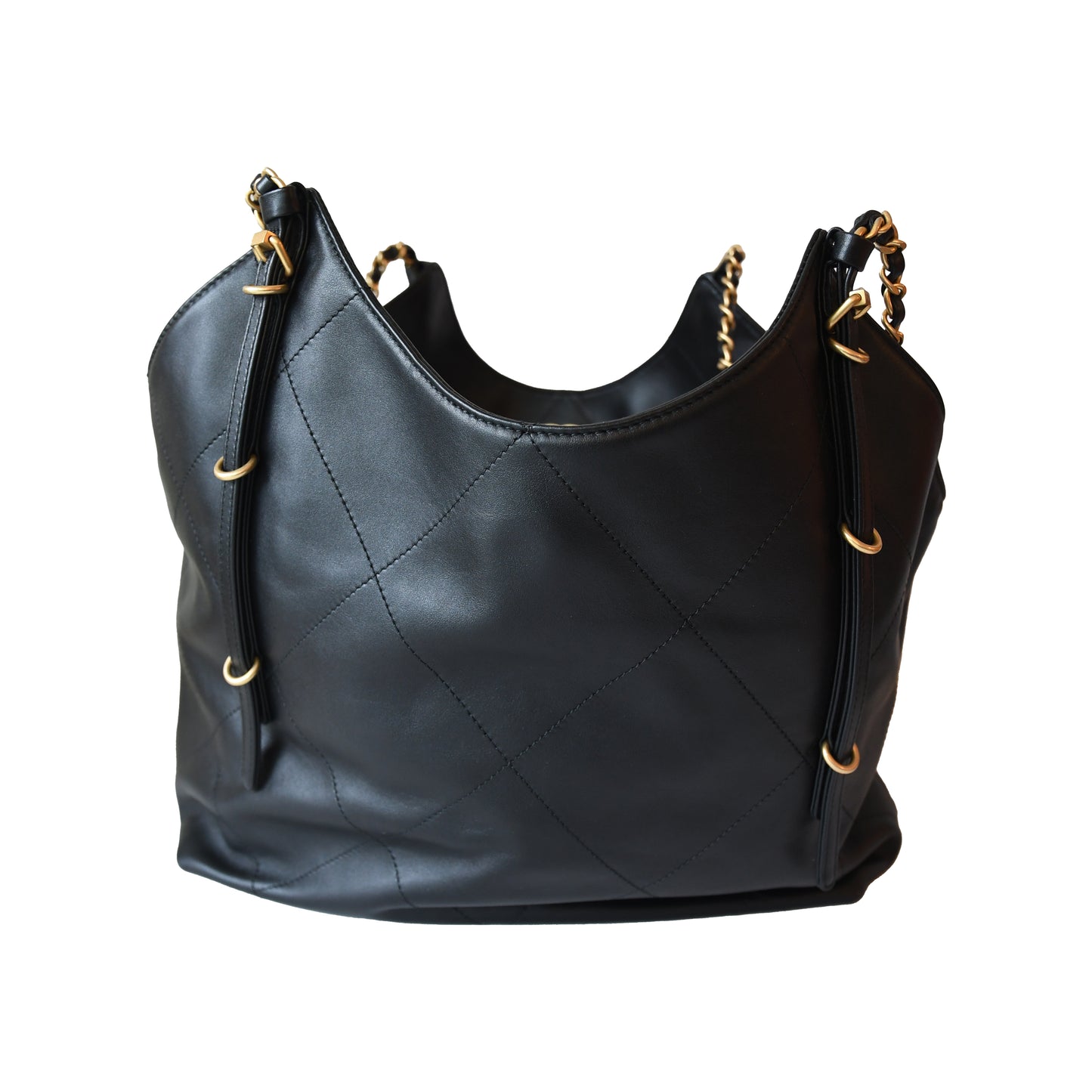 Chanel Quilted 25s Tote Bag Gold Hardware Black-NOBLEMARS