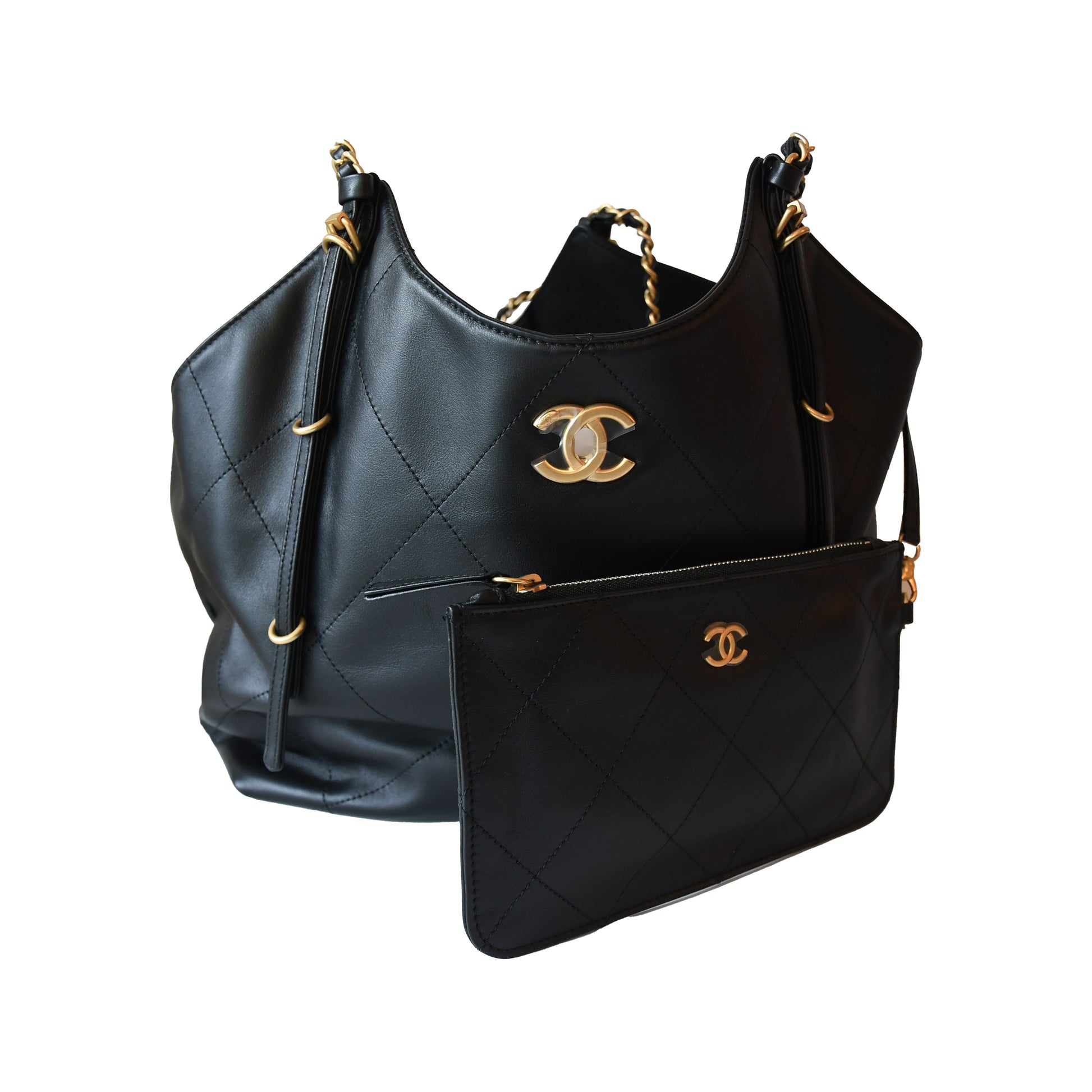 Chanel Quilted 25s Tote Bag Gold Hardware Black-NOBLEMARS