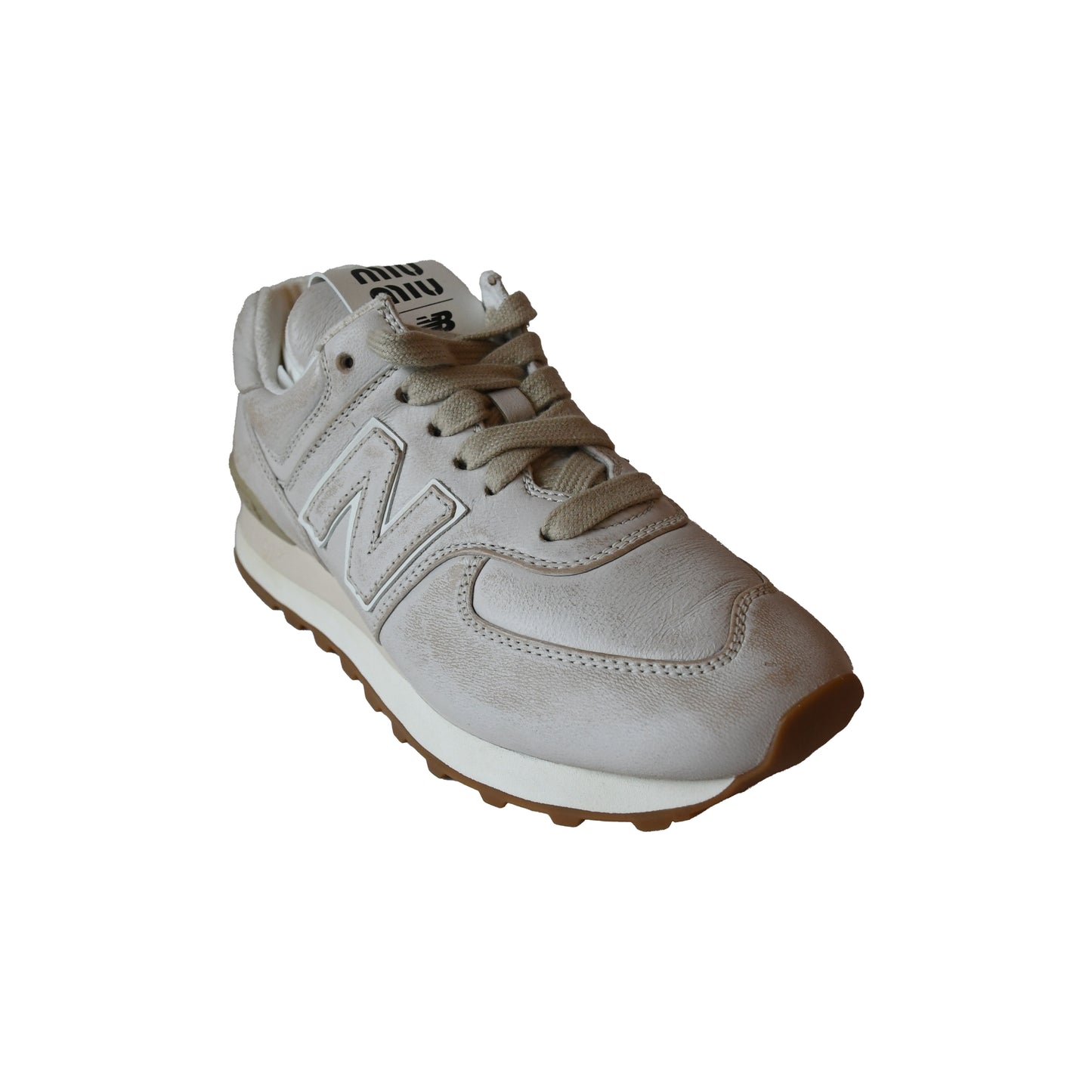 New Balance x Miu Miu 574 Sneakers Bianco-NOBLEMARS