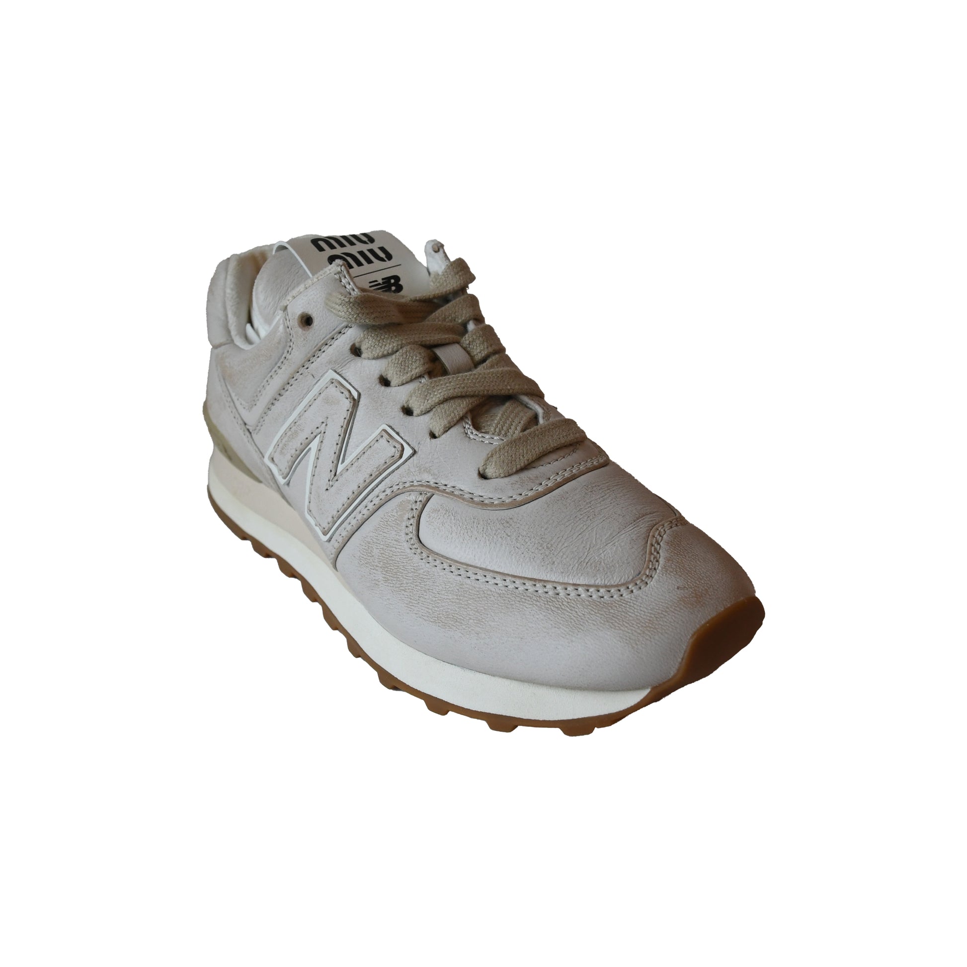 New Balance x Miu Miu 574 Sneakers Bianco-NOBLEMARS