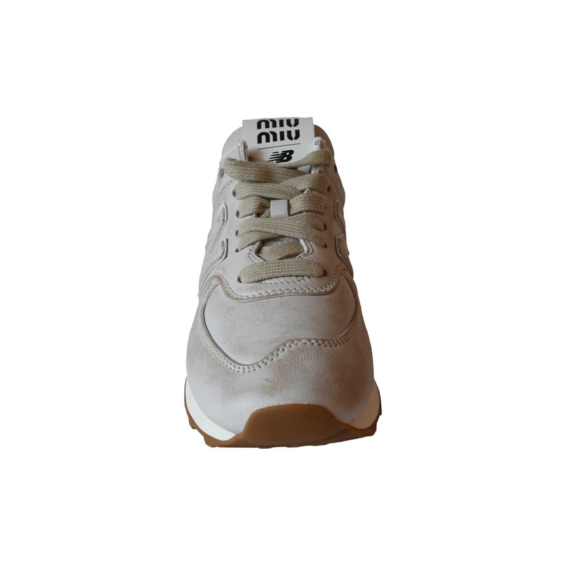 New Balance x Miu Miu 574 Sneakers Bianco-NOBLEMARS