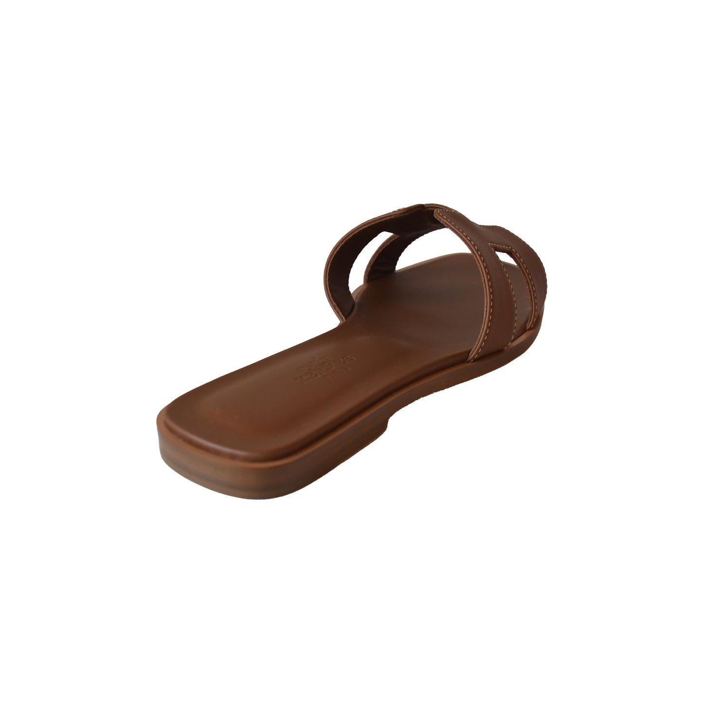 Hermes Oran Sandals Gold Brown-NOBLEMARS