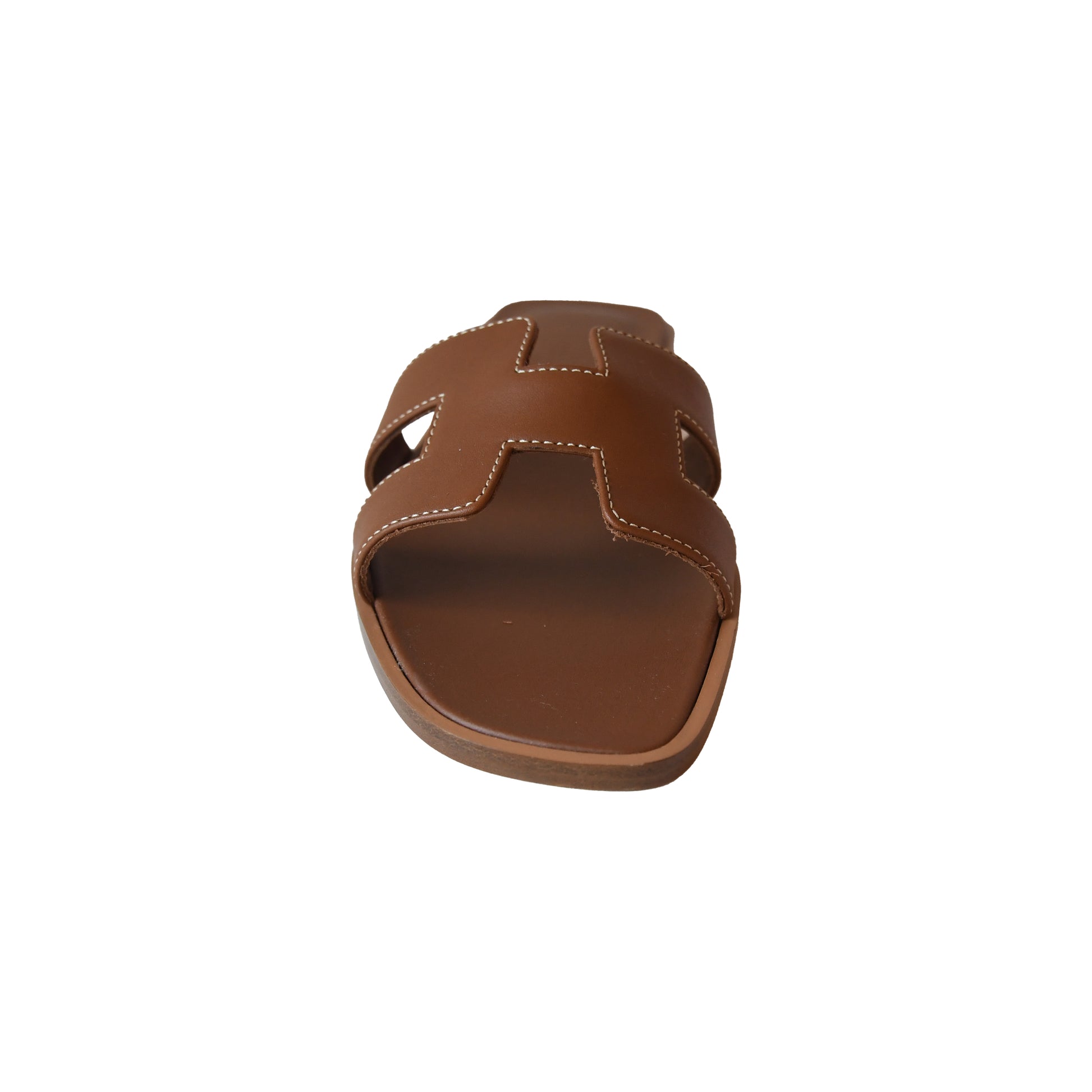 Hermes Oran Sandals Gold Brown-NOBLEMARS