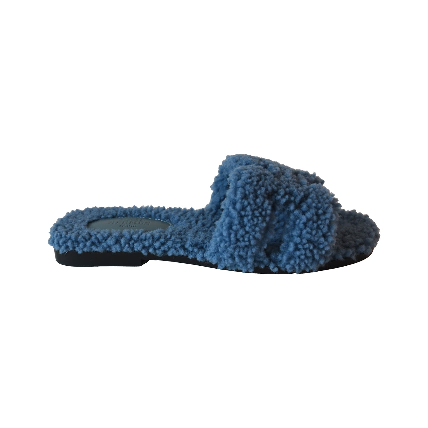 Hermes Oran Teddy Sandals Blue-NOBLEMARS