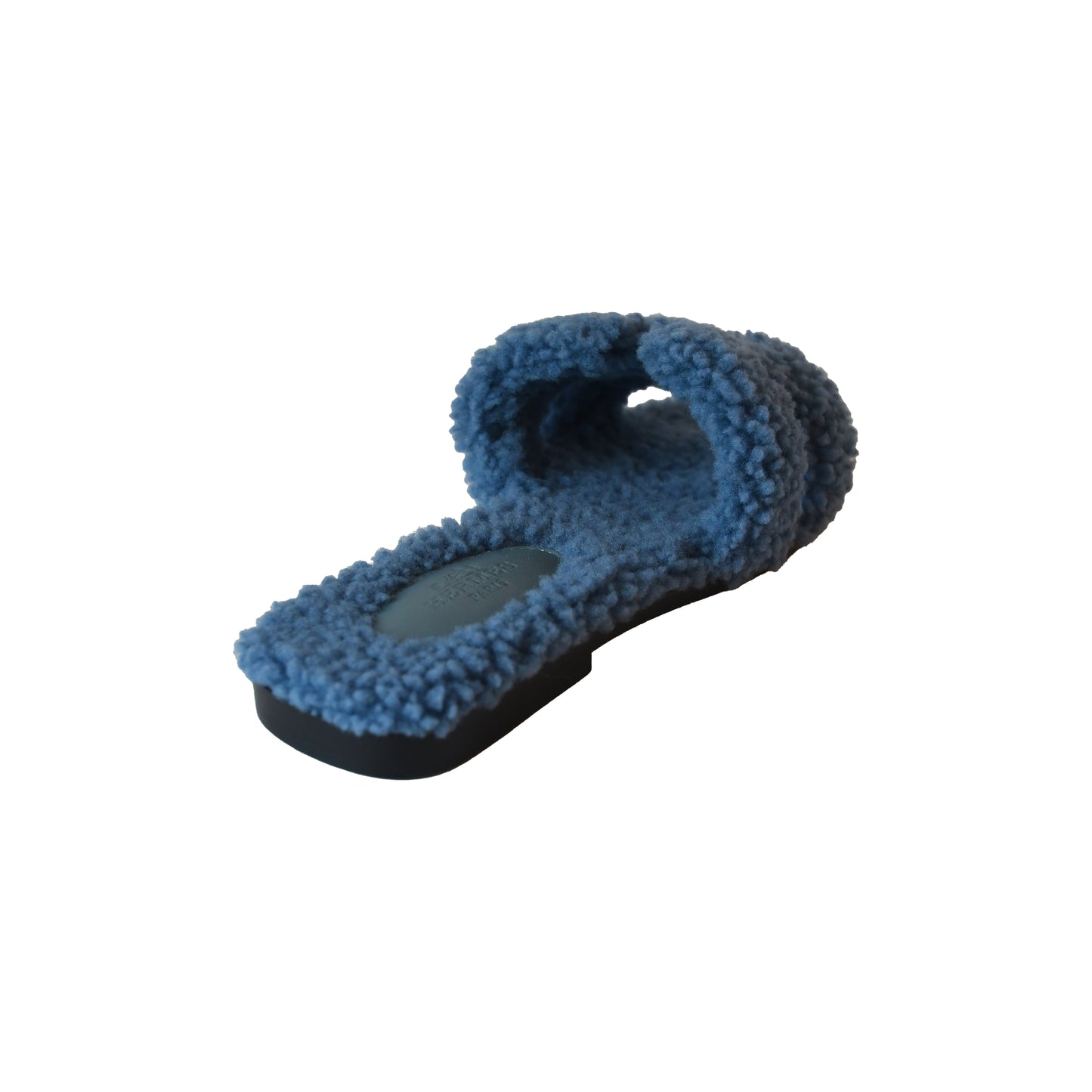 Hermes Oran Teddy Sandals Blue-NOBLEMARS