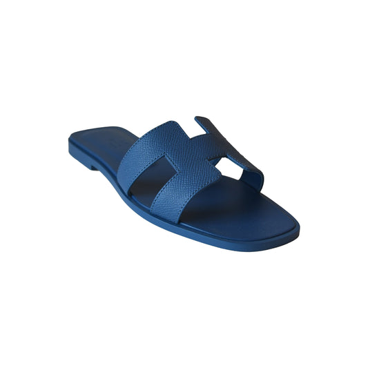 Hermes Oran Sandals Blue-NOBLEMARS