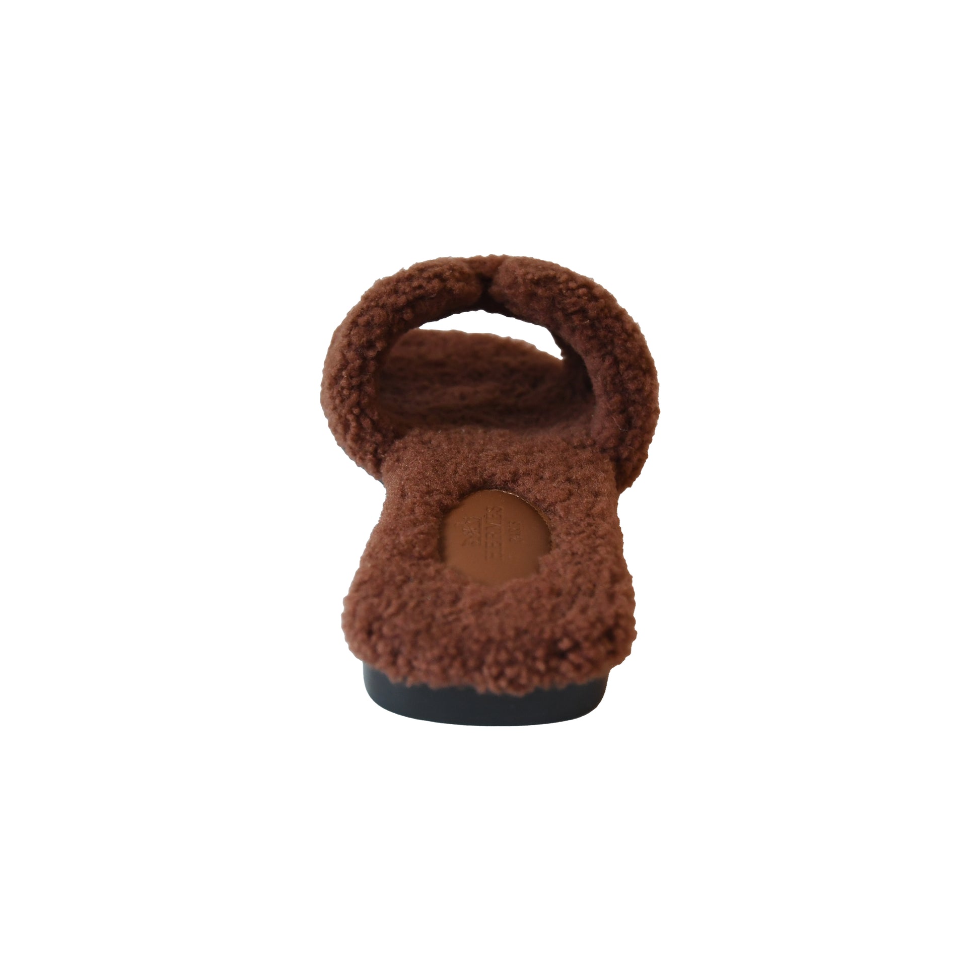 Hermes Oran Teddy Sandals Brown-NOBLEMARS